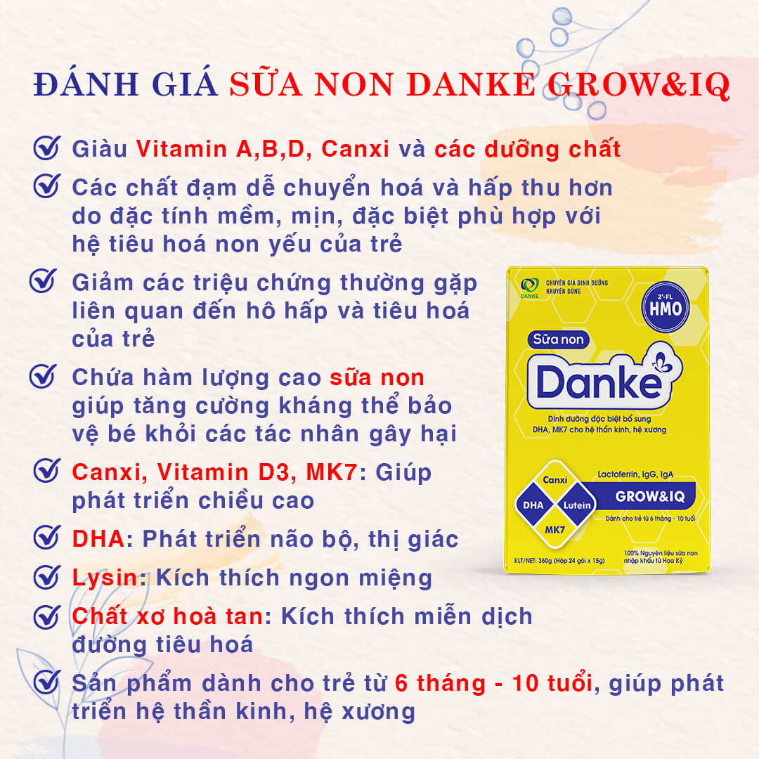 Review sữa tăng chiều cao cho con Danke Grow & IQ