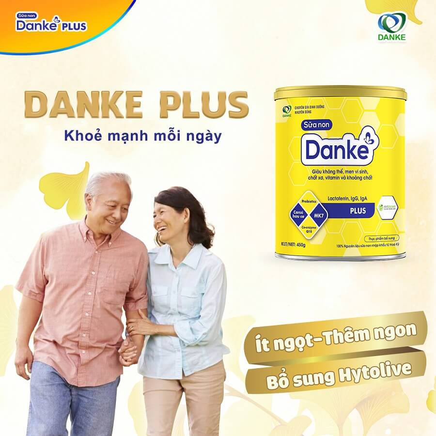 sữa non Danke Plus tốt cho người cao tuổi, phòng các bệnh tim mạch, tiểu đường, huyết áp,...